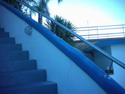 Powder coated hand rail